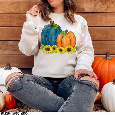 *No Restocks* Sunflower Pumpkins Screen Print High Heat Transfer W53