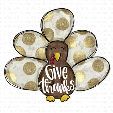 Give Thanks Turkey Sublimation Transfer