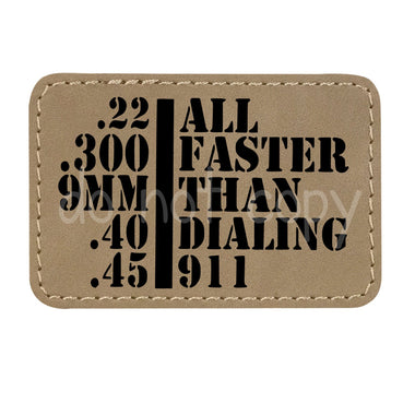 Faster than 911 Leather Patches *Patch Only*