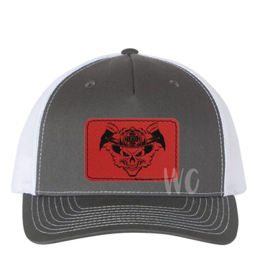 Skull Fireman Leather Patches *Patch Only*