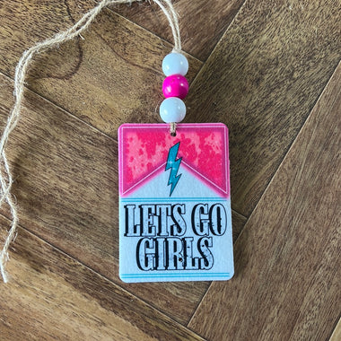 Let's Go Girls Car Freshie with Wood Beads