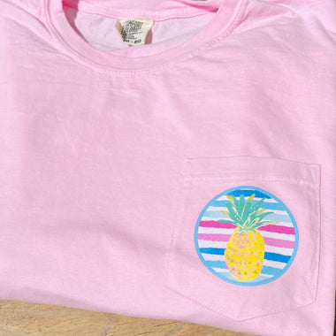 Pineapple Circle Pocket Size/Hat/Koozie/Onsie/Tea Towel Screen Print Transfers Z17