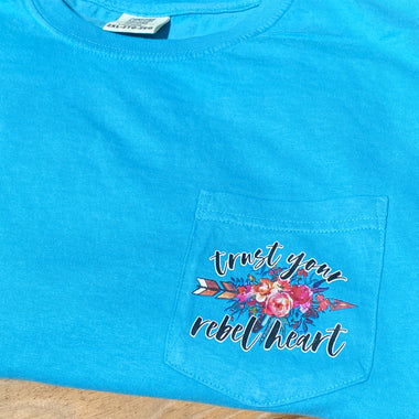 Trust your Rebel Heart Pocket Size/Hat/Koozie/Onsie/Tea Towel Screen Print Transfers Y16