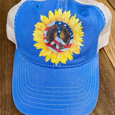 Sunflower Peace Sign Pocket Size Screen Print Transfers Y27