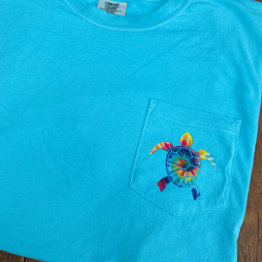 Tie Dye Turtle Pocket/Hat/Koozie Size Screen Print Transfers