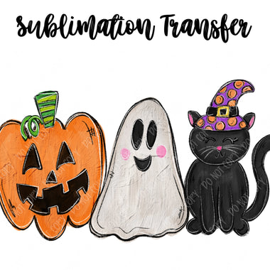 Pumpkin Ghost Cat Sublimation Transfer