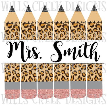Teacher Pencils Personalized Sublimation Transfer