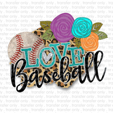 Love Baseball Cheetah Floral Sublimation Transfer