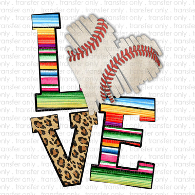 Love Serape Baseball Sublimation Transfer