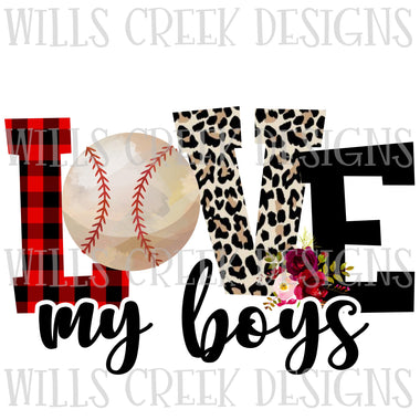 Love My Boys Baseball Sublimation Transfer
