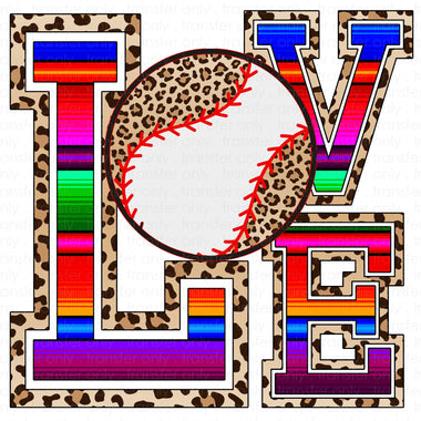 Love Baseball Serape Sublimation Transfer