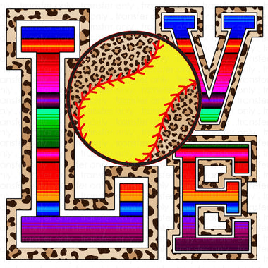 Love Softball Serape Sublimation Transfer