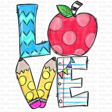 Love Teacher Sublimation Transfer