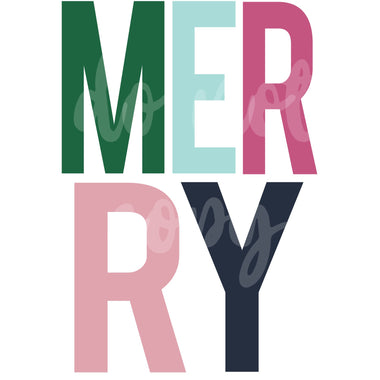 Merry Color Block Digital Download