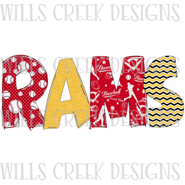 Rams Doodle Sublimation Transfer