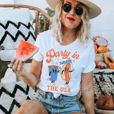Party in the Usa Screen Print High Heat Transfer U71