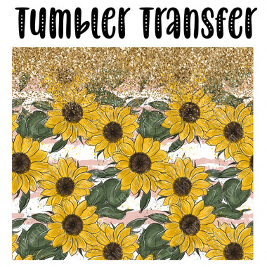 Sunflower Skinny Tumbler Seamless Sublimation Transfer