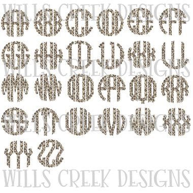 Cheetah Scallop Monogram SVG Bundle Digital Download