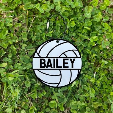 Volleyball Bag Tag with Stainless Steel Wire Cable Holder