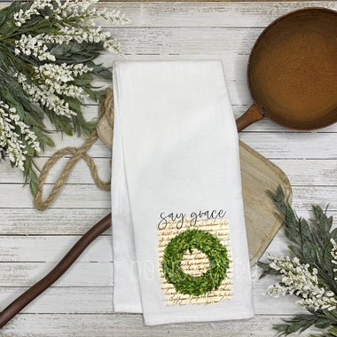 "No restocks" Magnolia Say Grace Tea Towel Screen Print Transfers BB35