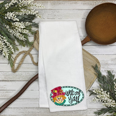 Welcome Yall Scarecrow Tea Towel Screen Print Transfers Z11