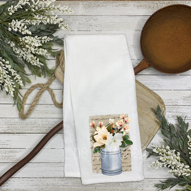 Magnolia Bucket Tea Towel Screen Print Transfers BB32