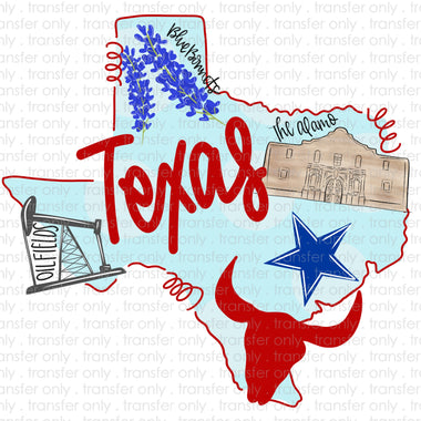 Texas State Sublimation Transfer