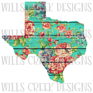 Texas Floral Wood Sublimation Tranfer