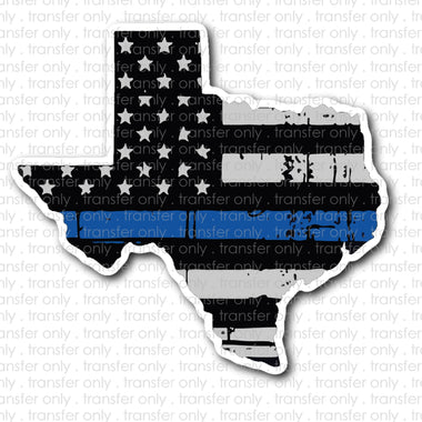 Texas Blue Line Sublimation Transfer