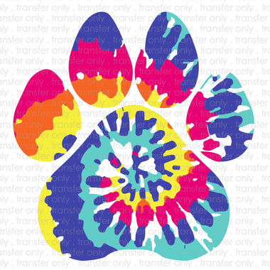 Tie Dye Paw Sublimation Transfer