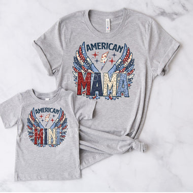 American Mama and American Mini Wings Screen Print Transfer