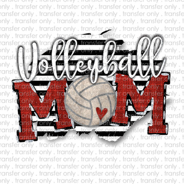 Volleyball Mom Black Stripe Sublimation Transfer