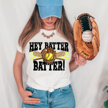 Hey Batter Batter Softball Screen Print High Heat Transfer P31