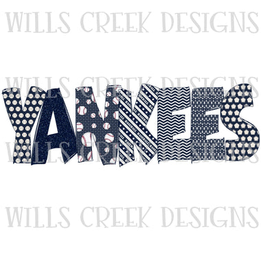 Yankees Doodle Sublimation Transfer