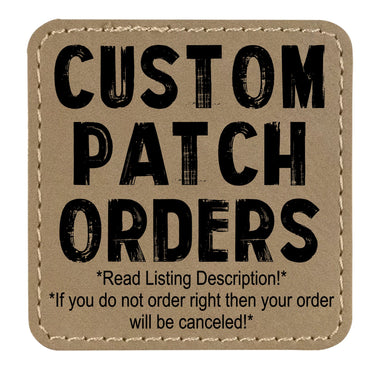 CUSTOM Engraved Leather Patches *Patch Only* *READ DESCRIPTION* “Discount code does not apply to customs”