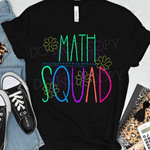 Chalkboard MATH Squad DTF Transfer