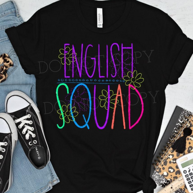 Chalkboard ENGLISH Squad DTF Transfer