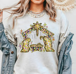 Gold/Colorful Nativity DTF Transfer