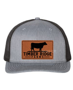 Add Your Business Name Farm Logo Leather Hat Patches