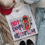 She Loves Hot Dogs and America Too DTF Transfer