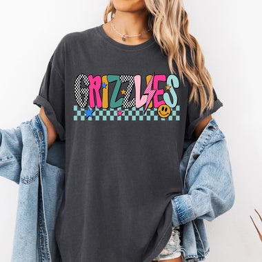 Grizzlies Mix Print Preppy Mascot DTF Transfer