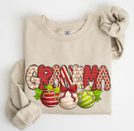 Grandma with Christmas Ornaments DTF Transfer