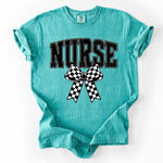 Nurse Checkered Bow DTF Transfer