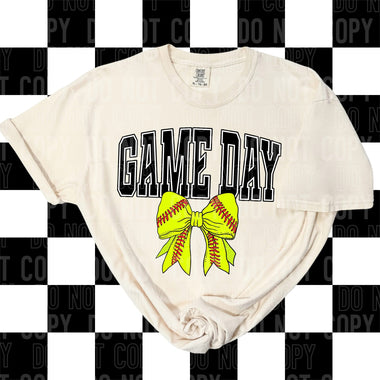 Game Day Softball Bow DTF Transfer
