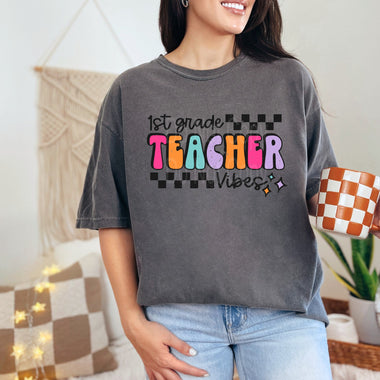 1st Grade Teacher Vibes DTF Transfer