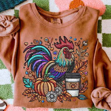 JEWELED FALL ROOSTER DTF Transfer