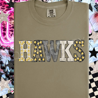Neutral Marquee Mascot Hawks DTF Transfer