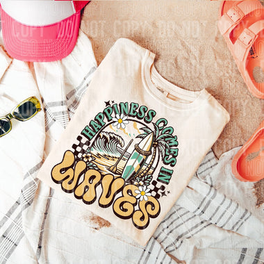 Happiness Comes In Waves DTF Transfer