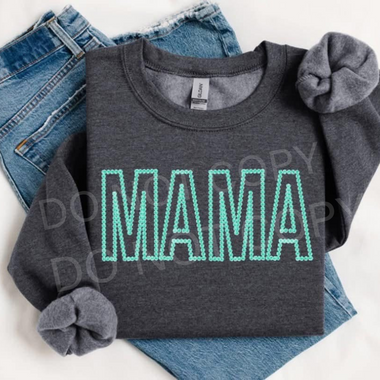 MAMA Rosette Mint DTF Transfer