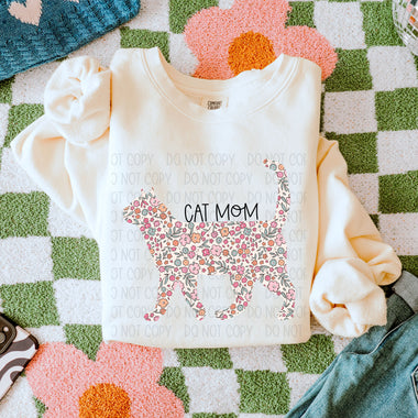 Cat Mom Standing DTF Transfer